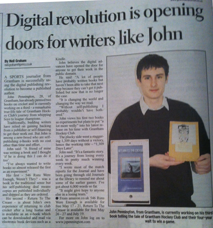 Local Fame At Last Grantham Journal article on John Pennington
